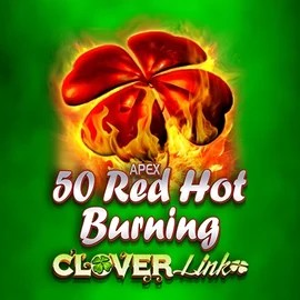 50 Red Hot Burning Clover Links slot logo by Novomatic at EliteSpin Casino