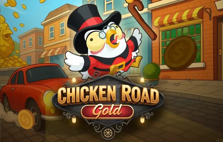 Chicken Road Gold online game logo by InOut on elitespins.eu